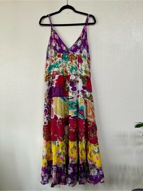 Patchwork Boho Floral Maxi Dress size M/L